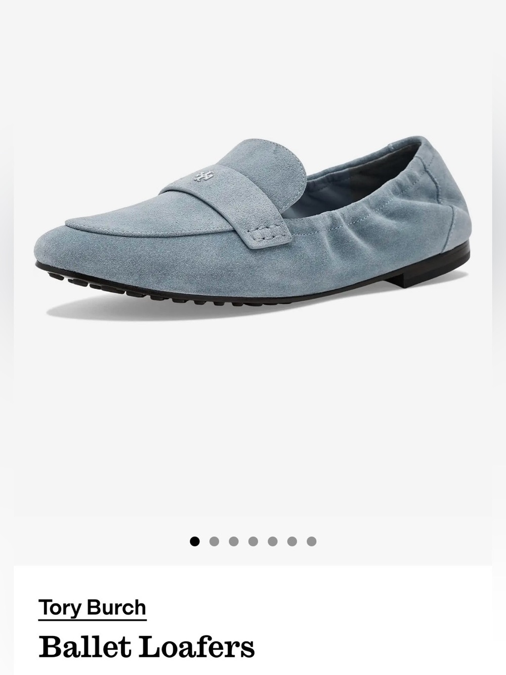 Tory Burch Blue Suede Ballet Loafer 8